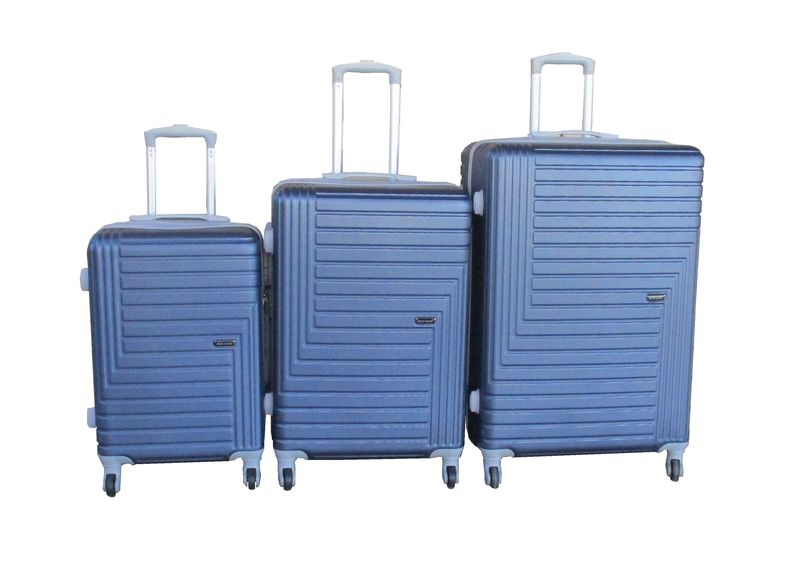 Blue Star 3-Piece ABS Luggage Set with Telescopic Handles ,Wheels,Navy Blue