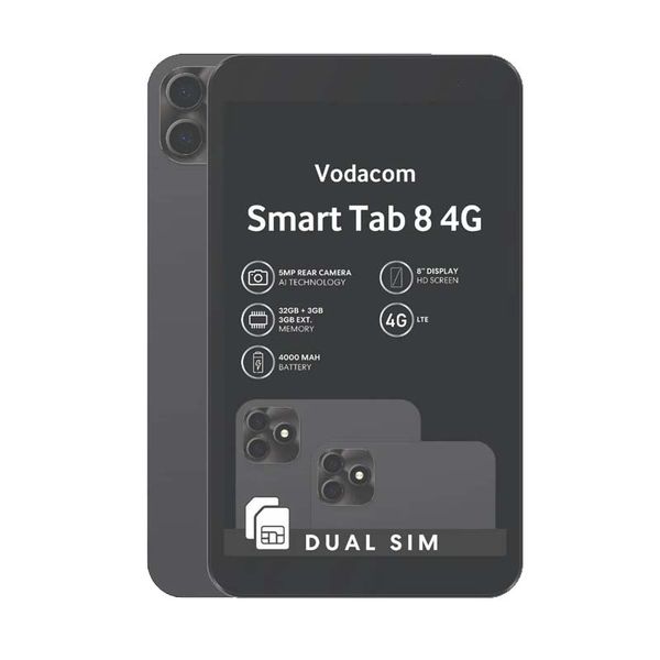 Vodacom Smart Tab 8 4G Dual Sim 32GB - Black