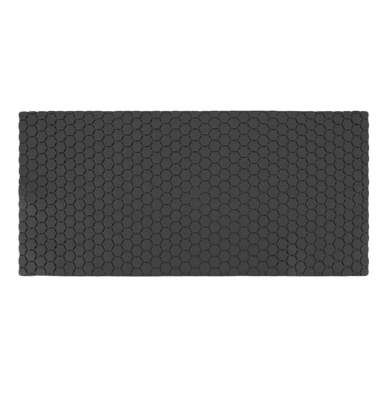 Black silicon rectangular bath mat 78cm x 35cm Set of 2