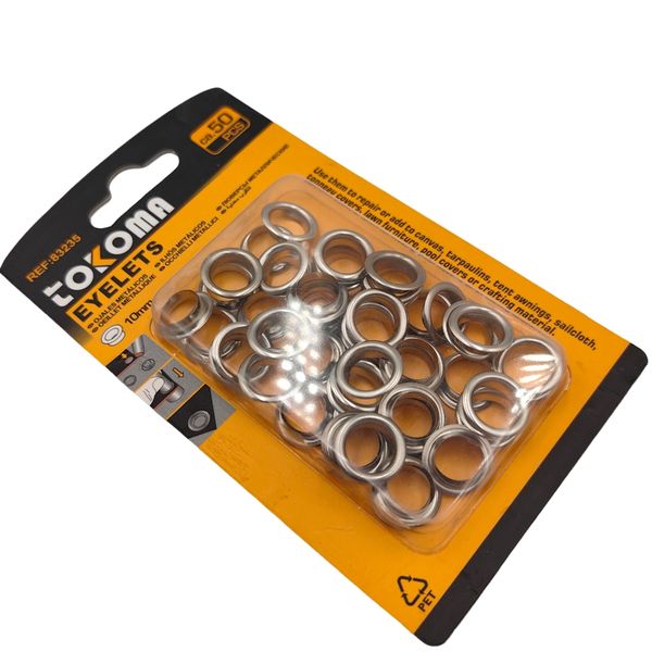 Tokoma EYELETS 50pcs 10mm Metal Eyelets