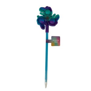 Colour Me - Novelty Push Pop Spinner Pen - Blue (1 Pen)
