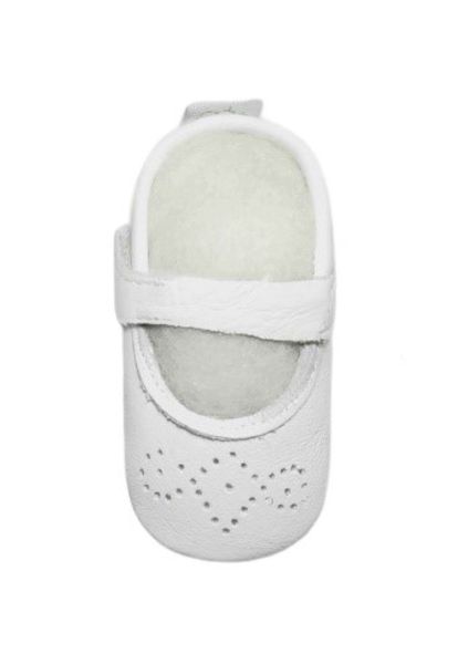 Pitta-Patta Mary Jane Brogue White Genuine Leather Baby Shoes