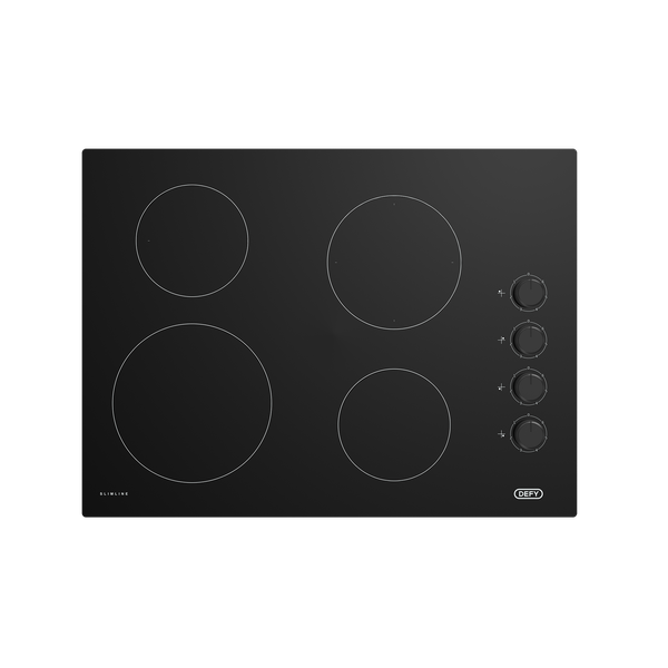 Defy DHD411 70cm Slimline Hob w/ Control Panel - Black Glass