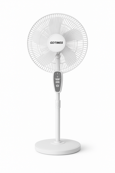 16 Inch Solar Rechargeable Fan with 2 LED Bulbs
