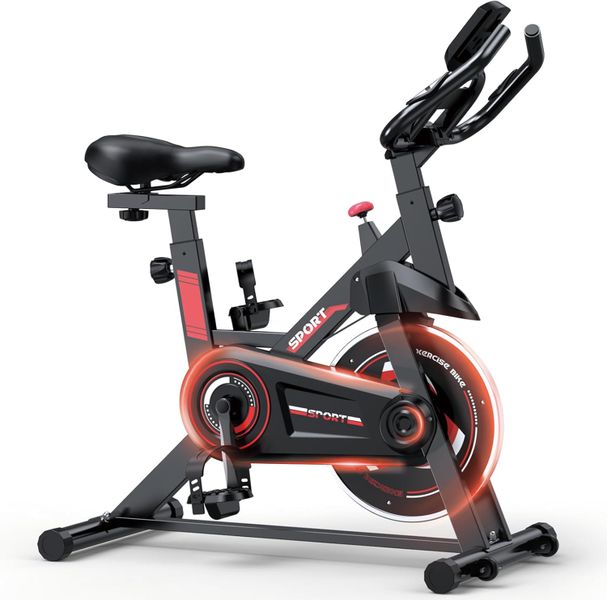 Exercise Spinning Bike Indoor Sport Silent with Bluetooth Digital Monitor