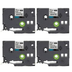 4 Pack TZ-231 Label Tape Cartridge Black On White for Brother Label Maker