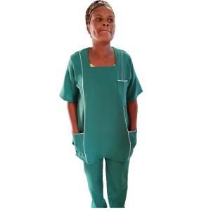 Acomed Scrub Set - Medical Green with White Piping