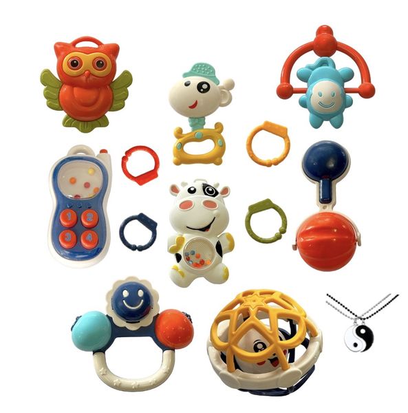 Infant &amp; Baby Toy Rattle Set for Teething Babies - Boys Girls - 0-6 Months