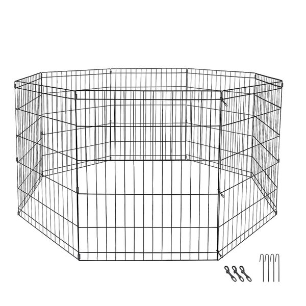 8 Pcs Foldable Metal Dog and Pet Exercise Playpen(91cm x 60cm)