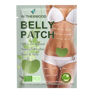 Green Moxa Belly Slim Patch - Natural Detox Support Herbal Adhesive 10Piece
