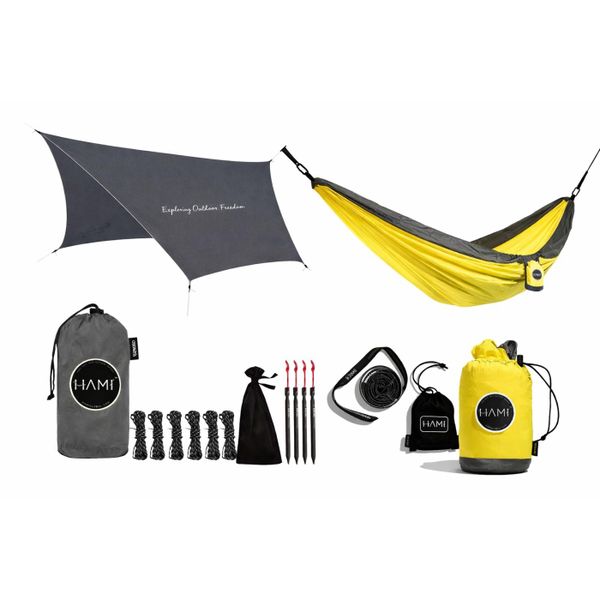 HAMI Tarp Grey 3.6m x 2.9m + Hive Hammock 3m x 1.8m