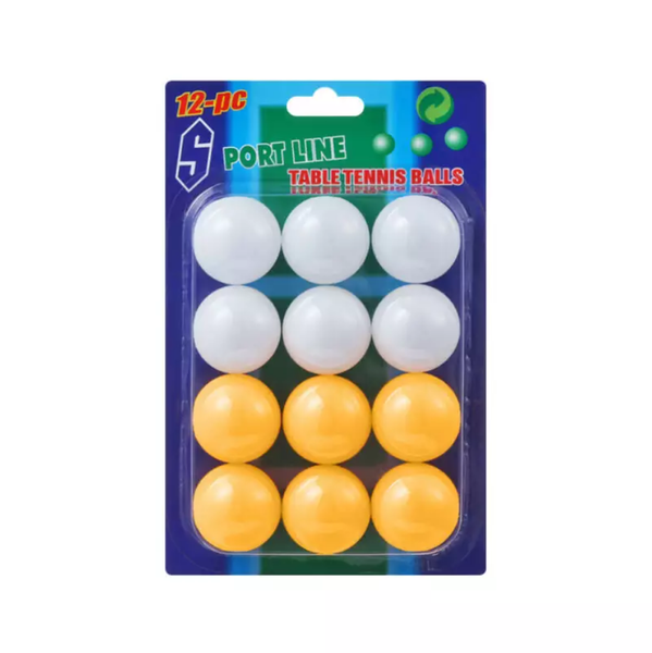 Table Tennis &amp; Ping Pong Ball 12 Piece - 2 Colours Pack