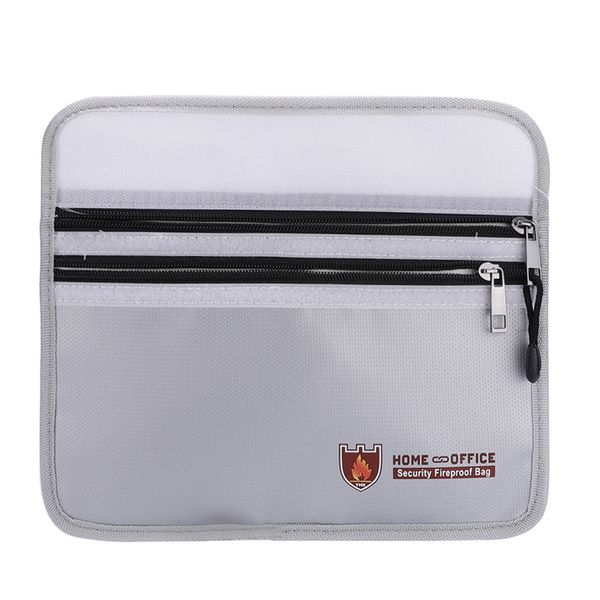 Fireproof Explosion-proof Document Bag,Horizontal Double Zipper Safe Bag