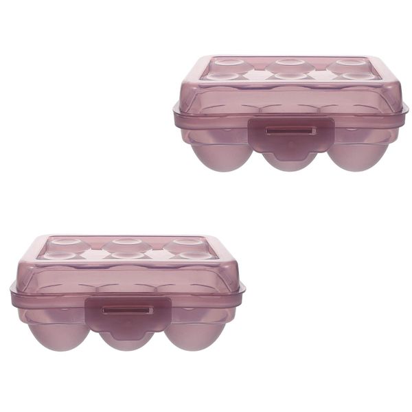 2 Pcs Compact 6grids Eggs Holders for Home Use Space Saving Clear Kitchen