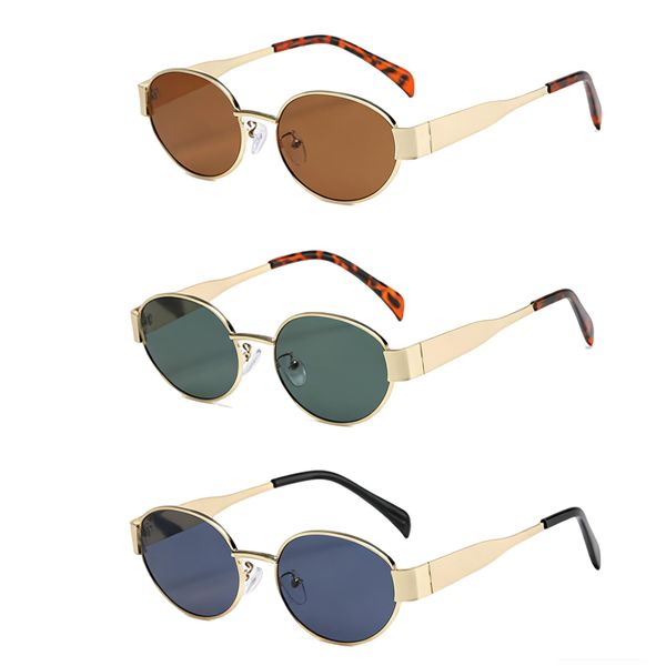 Retro Oval Sunglasses for Women-Trendy Gold Sun Glasses,UV400 Protection