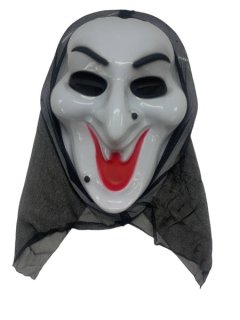 Witch with Veil Halloween Mask