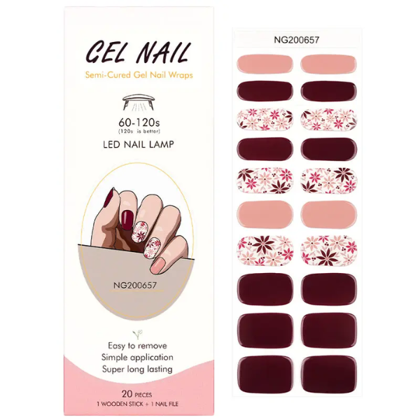 UV/LED Semi Cured Gel Nail Wraps 657