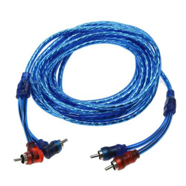 5M 2 Rca To 2 Rca Plug Car Stereo Audio Copper Cable System Amplifier