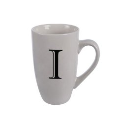 Mug - Household Accessories - Ceramic - Letter I Design - White - 6 Pack