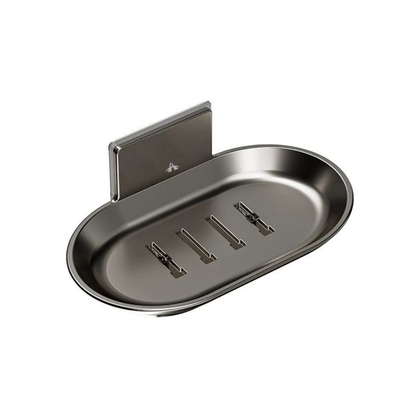 ALANES Soap Holder Soap Dish with Draining Layer-Gray