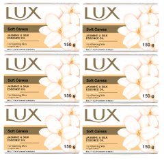 Lux Soft Caress Soap Bar 150g 6 Pack Moisturising Creamy Body Soap