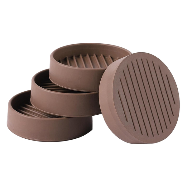 Round Rubber Furniture Caster Cups, brown 4 Piece