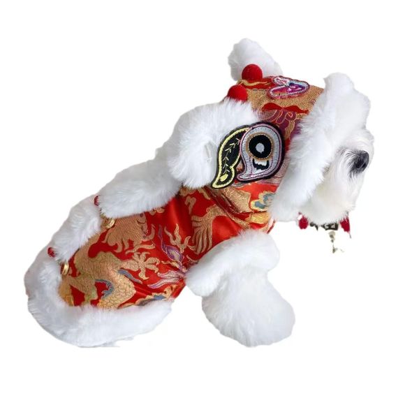 2026 Year Lion Dance Dog Coat - Chinese Spring Festival Pet Costume,(XL)