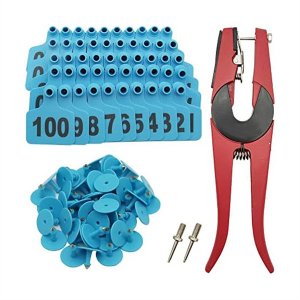 Cattle Ear Tags 001-100 Number Plastic Livestock Animal Tags 100 Pcs