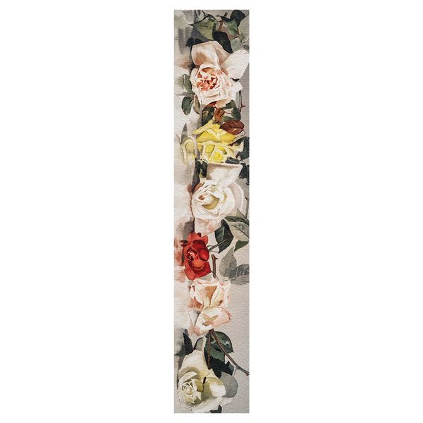 Abstract Arrangement of Different Flowers Table Runner