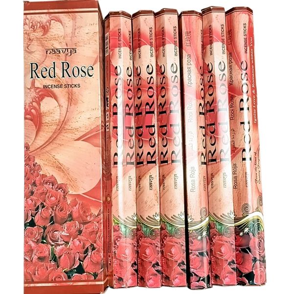 Naavya Red Rose Incense Sticks 16 inch - 6 Packs 60 sticks