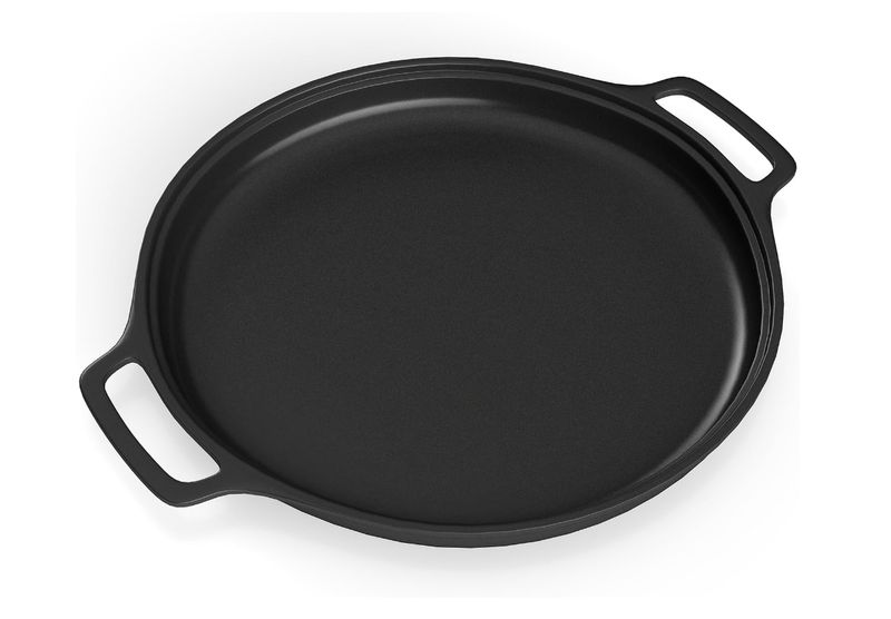 14Inch Cast Iron Griddle, Thickened Double Ears Pizza Pan, Griddle Pan for