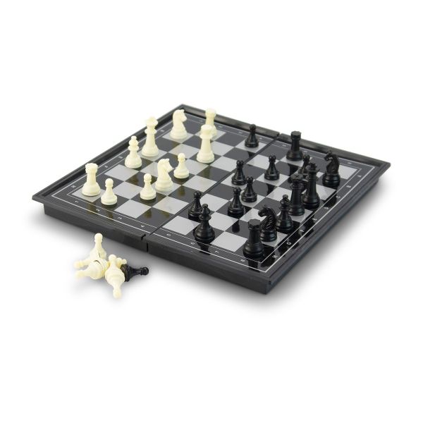 24cm Magnetic Black and WhiteTravel Chess -The Toyroom
