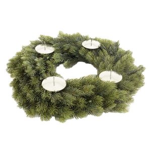 Pre-Lit Candle Holder Christmas Wreath Decorations