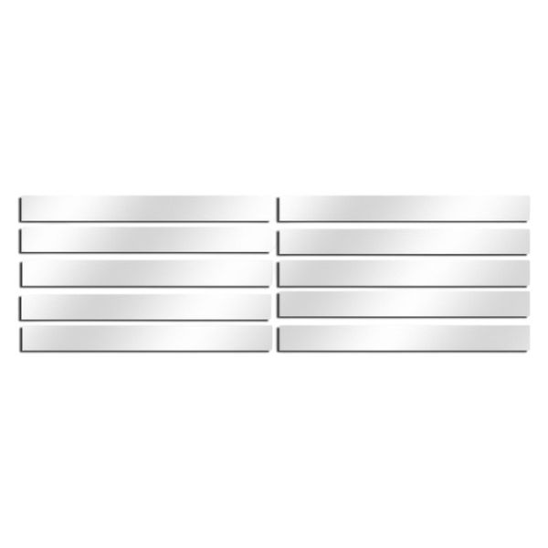 Rectangular Self-Adhesive Acrylic Mirrors - 4x30cm - Silver - 10 Pieces