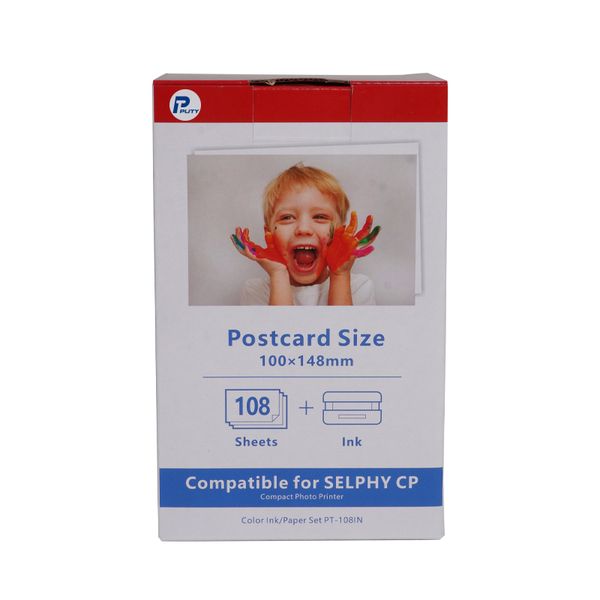 PUTY Compatible with CP-1300 Selphy KP-108IN Ink and Paper Set (108 Prints)