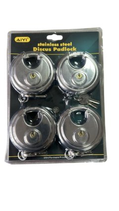 Aiyi Disc Padlock 90mm - 4 Piece