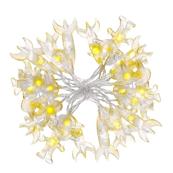 6 Meter 40 LED Fairy Lights with 3D Rocket Planet Astronaut- Colorful light