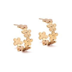 Lily &amp; Rose Waterproof Stainless Steel Flower Hoop Earrings
