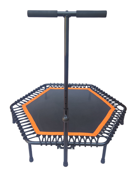 Rebounder Fitness Trampoline with Adjustable Handle - Hexagon