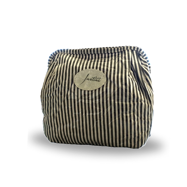Justine Cosmetics Pouch Bag White &amp; Grey