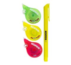Kores Correction Tape and Highlighter Bundle