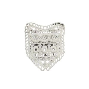 White Lace Embroidery Patch for Clothing, Cotton Thread, Decorative