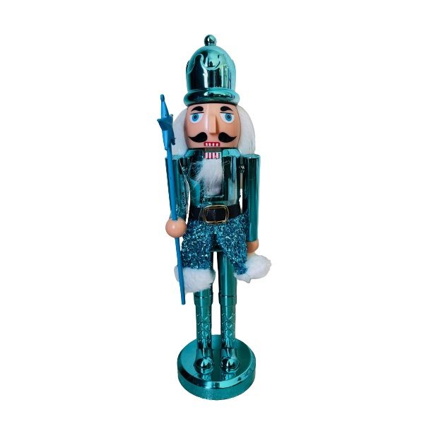 Traditional Christmas Nutcracker Soldier Plastic Chrome Decoration (29cm)