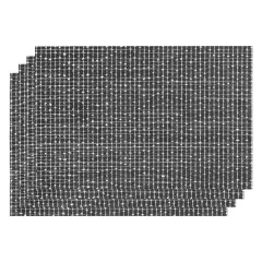 Regent Place Mats Pvc/Cotton Weave Mottled Black &amp; White - 4 Pieces Roll
