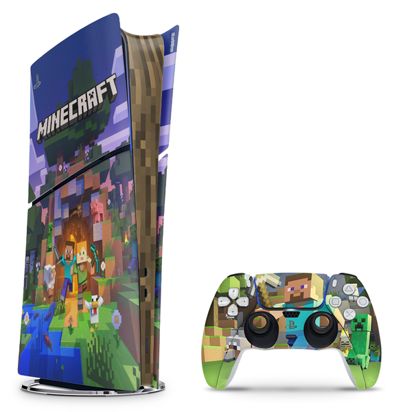 Decal Skin Compatible with PS5 Slim Digital - Minecraft (Decal Only)