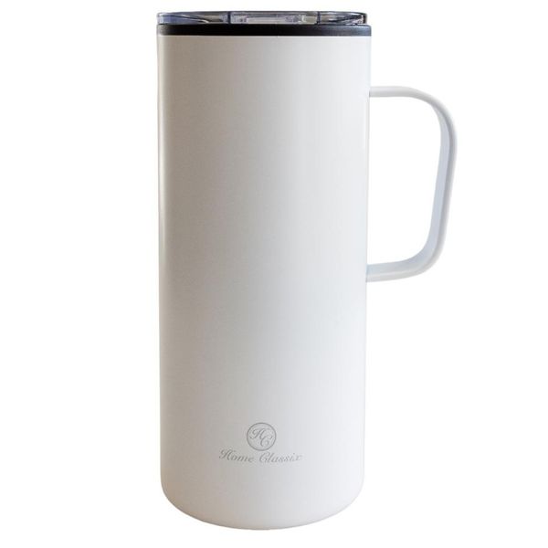 Double Walled Travel Mug - White 670ml