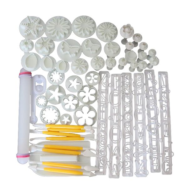 55 Piece Cake Decorating Tool Fondant Molds Set