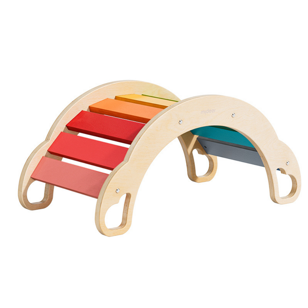 Mideer - Wooden Climbing &amp; Rocking Rainbow Arch: Indoor Toy