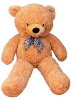 TANOTIB Cuddly Plush Teddy Bear with a Bowtie Giant - 130cm - Mustard