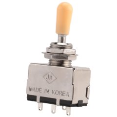 Solid Knob Shaft Box Style 3-Way Pickup Toggle Switch - BeigeTip